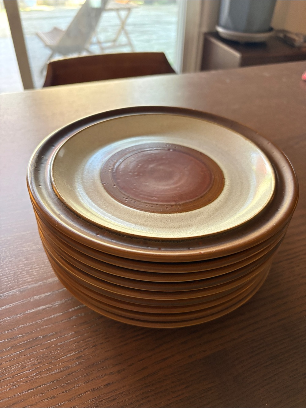 DENBY - Potters Wheel Stoneware 8.25” Luncheon Plates - Set of 9